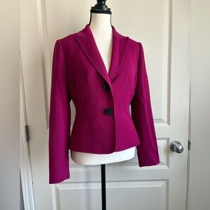 Tahari Magenta Blazer with Black Buttons size 4